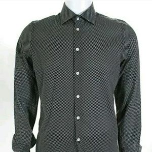 RICHARD JAMES BLACK WHITE POLKA DOT DRESS shirt 16